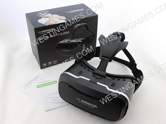 New VR Shinecon 2Gen Virtual Reality VR 3D Glasses Movies Game for Mobile Phone - Black