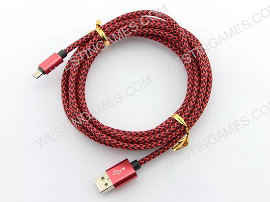 10Ft Long Braided Micro USB 2A Data Sync Charger Cable Cord For Smart Phones / PS4 XBOX ONE - Red