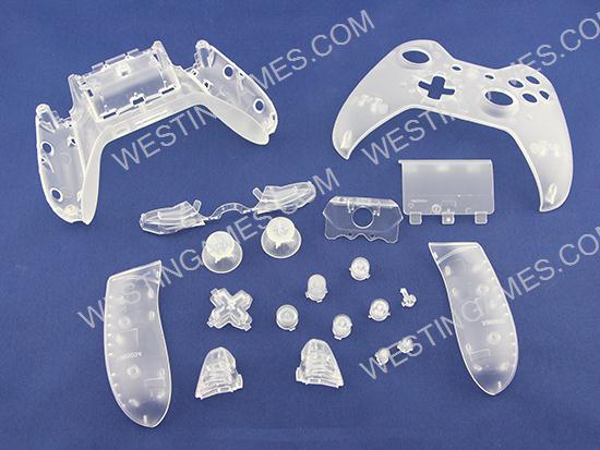 Replacement Complete Clear Housing Shell Case for XBOX ONE 3.5mm Jack Controller - Transparent White