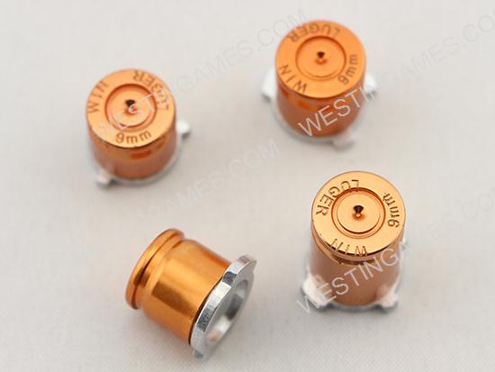 Metal ABXY Bullet Shell Buttons Mod Kit for XBOX ONE Controller Joystick - Gold