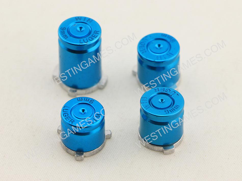 Metal ABXY Bullet Shell Buttons Mod Kit for XBOX ONE Controller Joystick - Blue