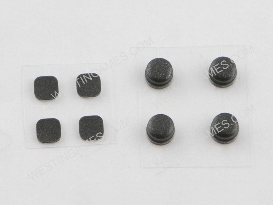Original Rubber Nubs Screw Covers Set Replacement Parts for NEW 3DS XL Silver-Black