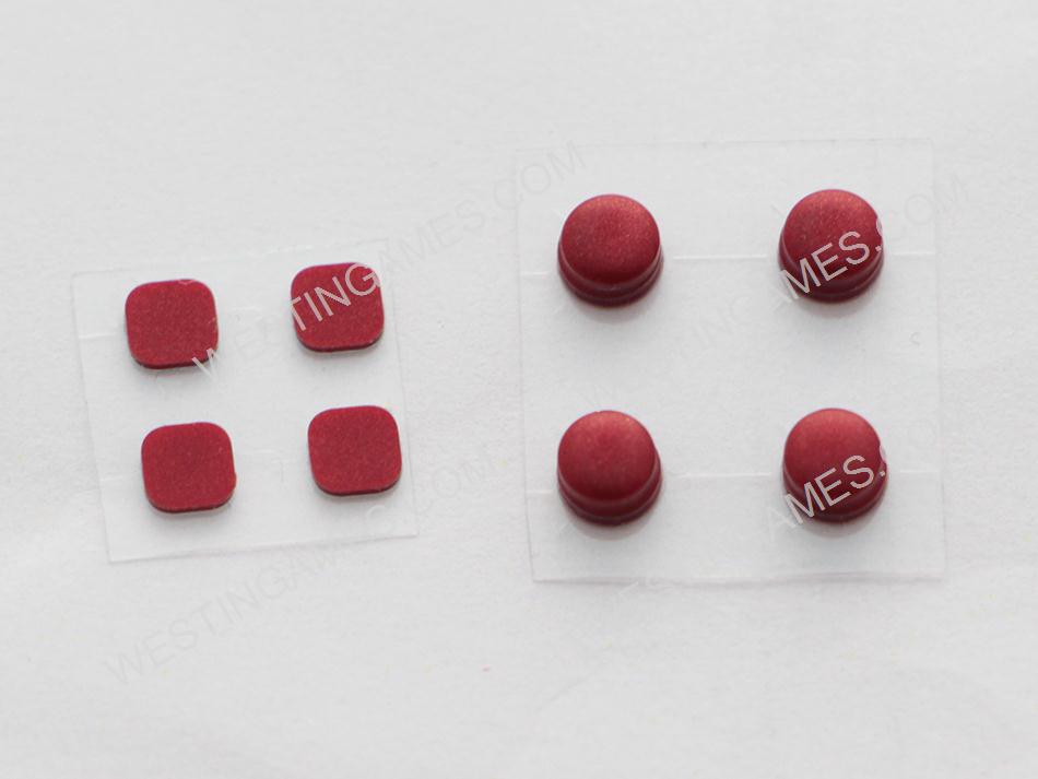 Original Rubber Nubs Screw Covers Set Replacement Parts for NEW 3DS XL - Red