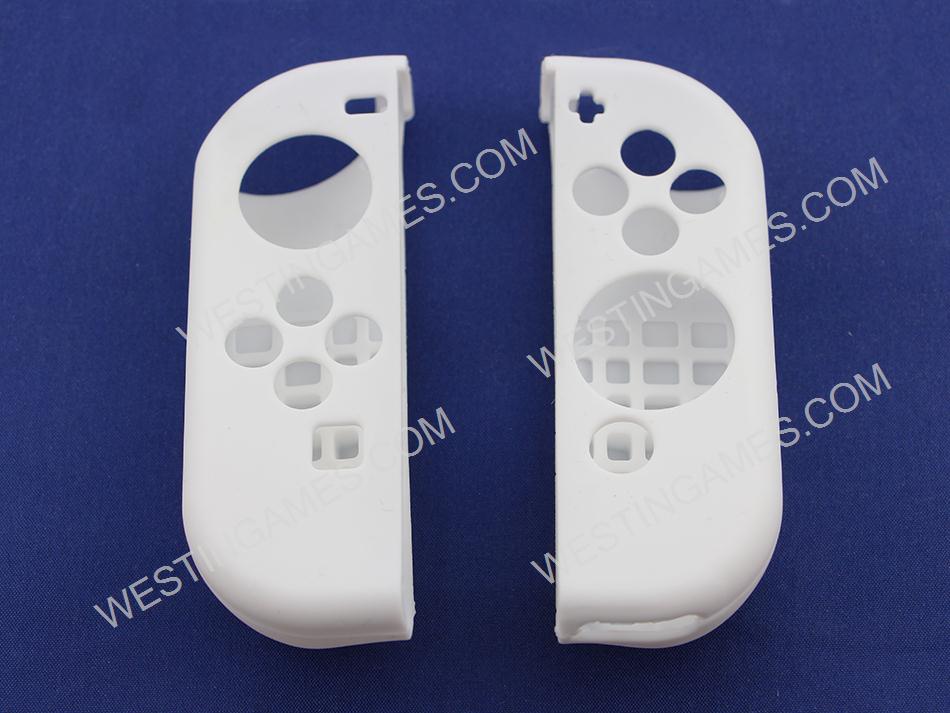 Protective Anti-Slip Soft Silicone Skin Case Set for NS Switch Joy-Con Controller - White