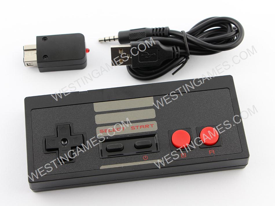 2.4GHz Wireless Controller Gamepad inner Battery for Nintendo Mini Classic NES Console - Black
