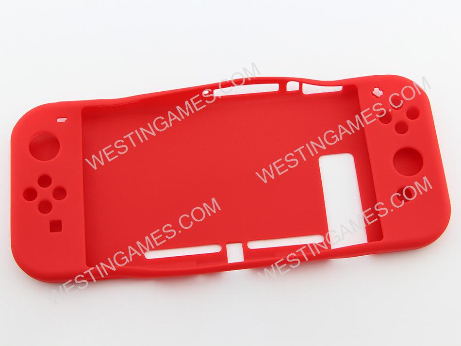 Full Protective Soft Silicone Rubber Skin Case Cover For Nintendo Switch Controller - Red