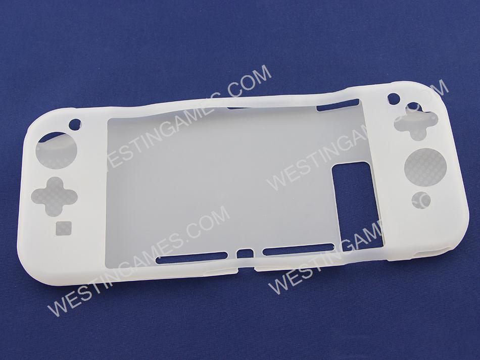 Full Protective Soft Silicone Rubber Skin Case Cover For Nintendo Switch Controller - White