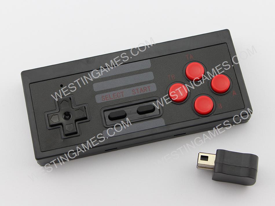 2.4GHz Wireless Controller Gamepad for Nintendo Mini Classic NES Console - Black