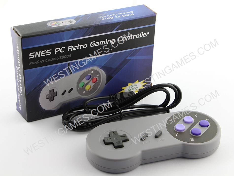 New Super Famicom SFC Snes Controller Gamepad with Packing for PC USB Windows Mac - Purple Button