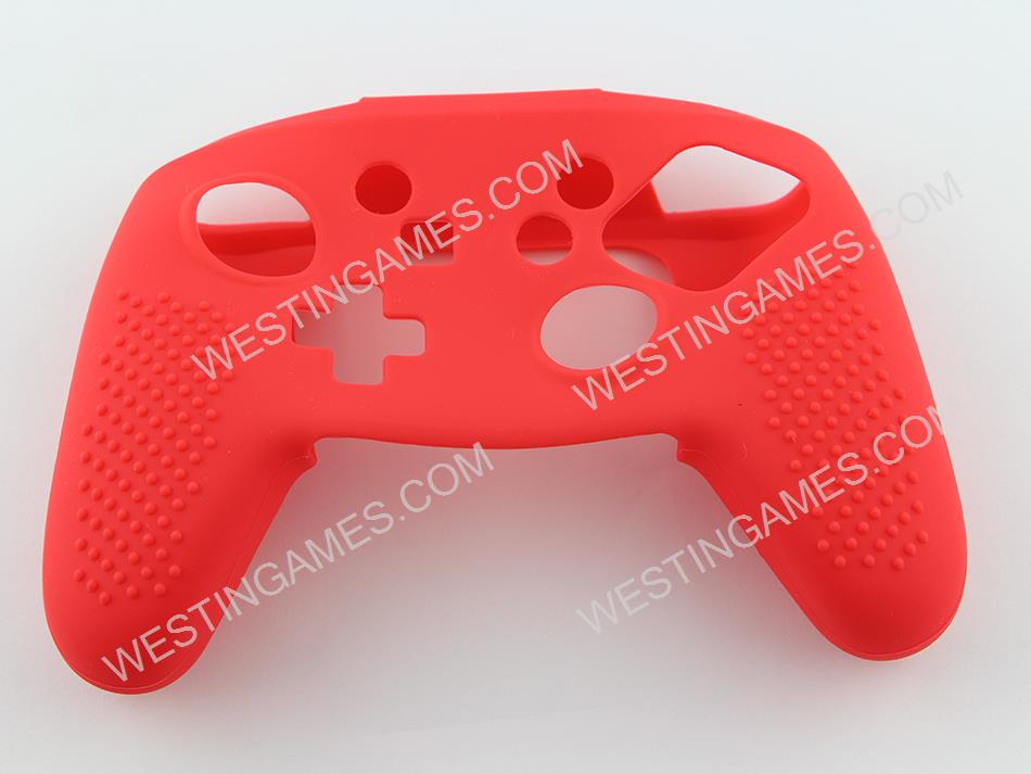 Protective Silicone Skin Case for NS Switch Pro Controller - Red (Nude Packs)