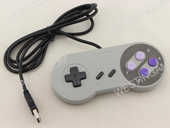 New Super Famicom SFC SNES Controller Gamepad Joypad for PC USB Windows Mac - Purple Button