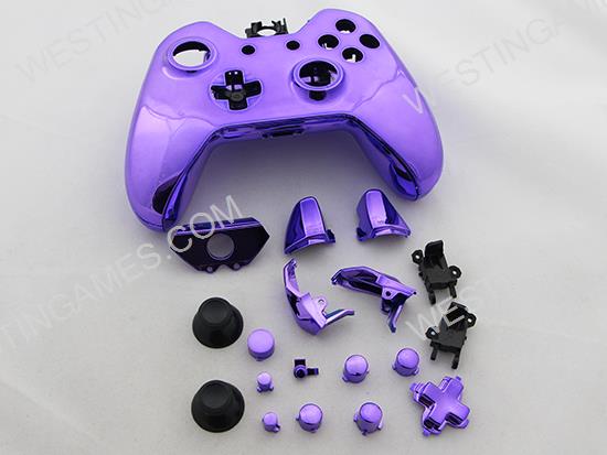 Full Mirror Chrome Housing Shell Case Replacement for XBOX ONE XB1 Wireless Controller - Purple