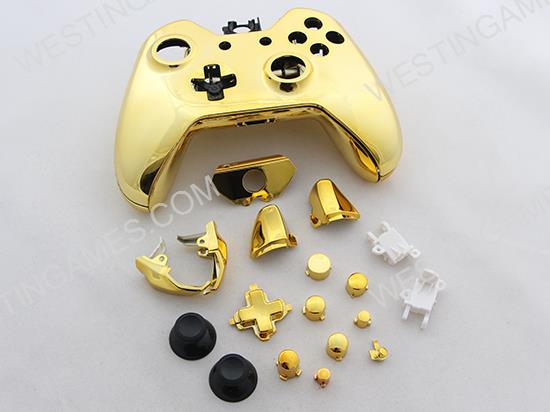 Full Mirror Chrome Housing Shell Case Replacement for XBOX ONE XB1 Wireless Controller - Gold