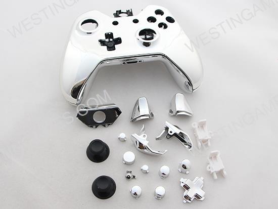 Full Mirror Chrome Housing Shell Case Replacement for XBOX ONE XB1 Wireless Controller - Silver