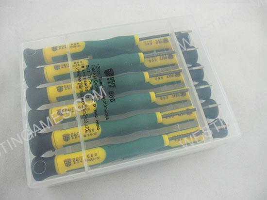 Best-666 12 in 1 CR-V Steel Screwdriver Open Repair Tool Set for Cellphone PC