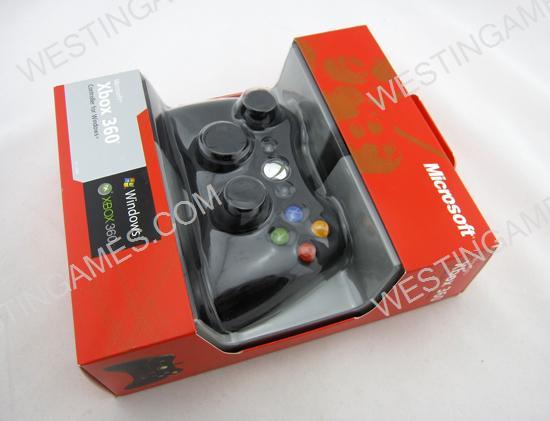 Wired Controller Gampad with Red Packing for XBOX 360 and Windows PC - Black