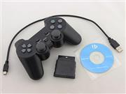 3-in-1 2.4G Wireless Vibration Handle Controller for PS3 PS2 and PC - Black 03