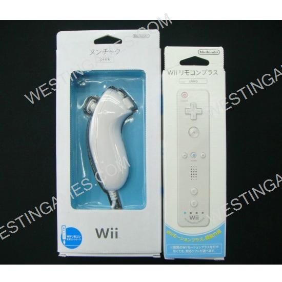 2in1 Wireless Remote Controller Built-in Motion Plus with Nunchuk Controller for WII / WII U - White