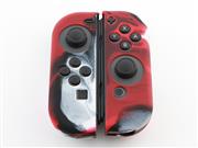 Protective Anti-Slip Soft Camo Silicone Skin Case Set for NS switch Joy-Con Controller - Red 03