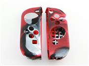 Complete Protective Anti-Slip Soft Camo Silicone Skin Case Set for NS Switch Console - Red 02