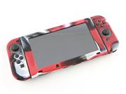 Complete Protective Anti-Slip Soft Camo Silicone Skin Case Set for NS Switch Console - Red 04
