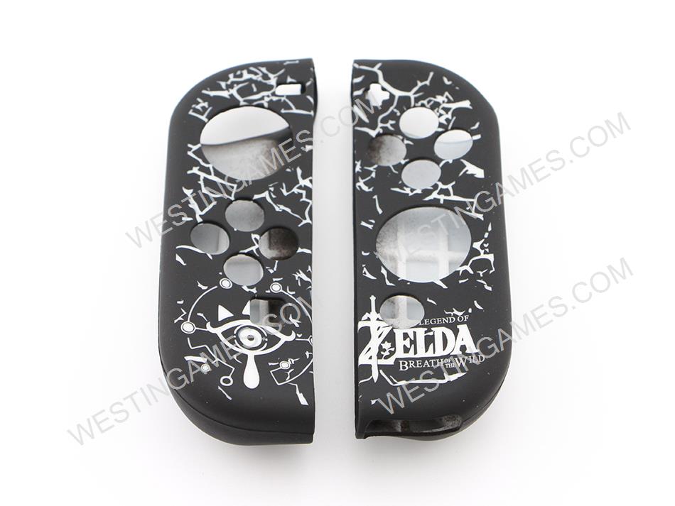 Protective Anti-Slip Soft Zelda Silicone Skin Case for NS Switch Joy-Con Controller - Black/White