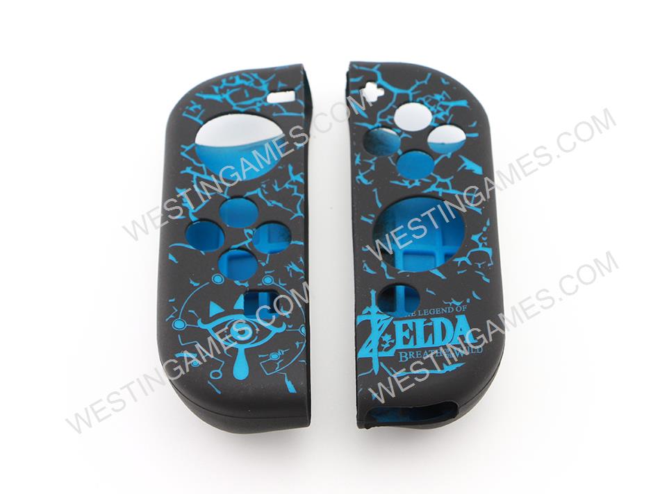 Protective Anti-Slip Soft Zelda Silicone Skin Case for NS switch Joy-Con Controller - Black/Blue