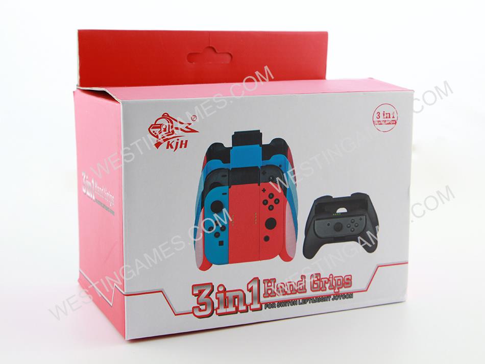 3in1 Controller Handle Grip Good Feeling for NS Switch Joy-con Controller - Black