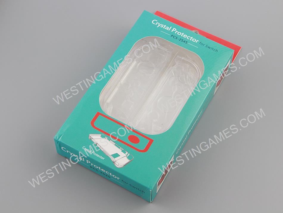 New 3in1 Transparent Crystal Protecting Cover Case for Nintendo Switch Gamepad - Clear