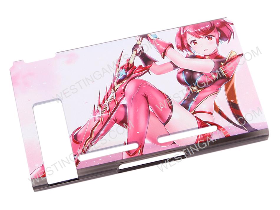 Fashion Design Protective Rear Back Cover Case for NS Switch - Xenoblade 2 Pyra and Hikari