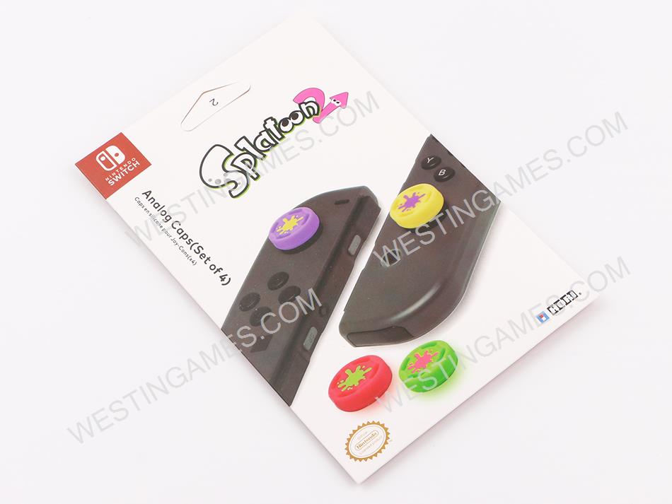 4x Splatoon 2 Thumb Grips Analog Caps Silicone Rubber Set For NS Switch Joy-con