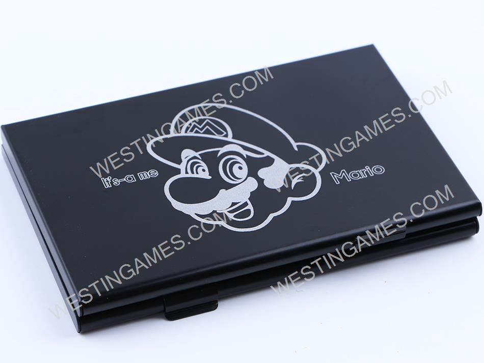 6 Slots Aluminium Metal Game Card Cartridge Storage Case Box Black for NS Switch - Mario