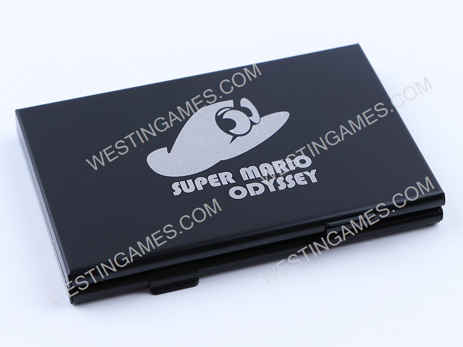 6 Slots Aluminium Metal Game Card Cartridge Storage Case Box Black for NS Switch - Mario Odyssey