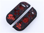Protective Anti-Slip Soft Splatooh 2 Silicone Skin Case for Switch Joy-Con Controller - Black/Red