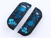 Protective Anti-Slip Soft Splatooh 2 Silicone Skin Case for Switch Joy-Con Controller - Black/Blue