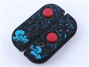 Protective Anti-Slip Soft Splatooh 2 Silicone Skin Case for Switch Joy-Con Controller - Black/Blue 03