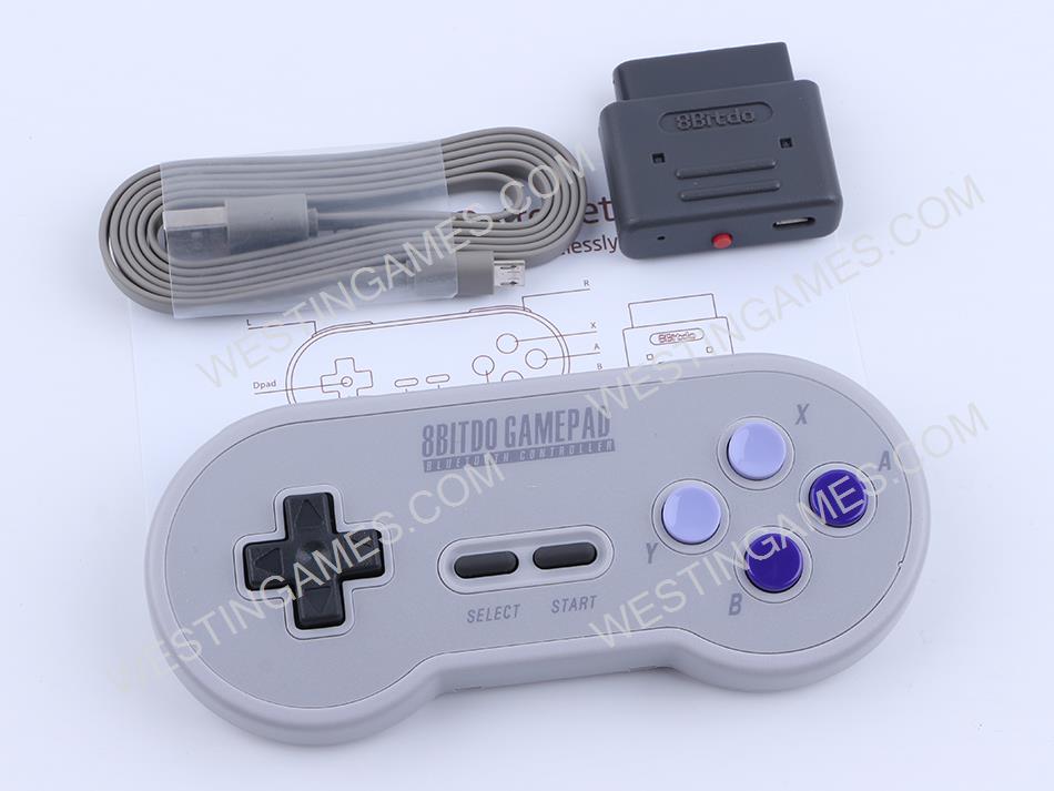 8Bitdo Wireless Controller with Adapter Retro Set for Super SFC Console - Purple Buttom