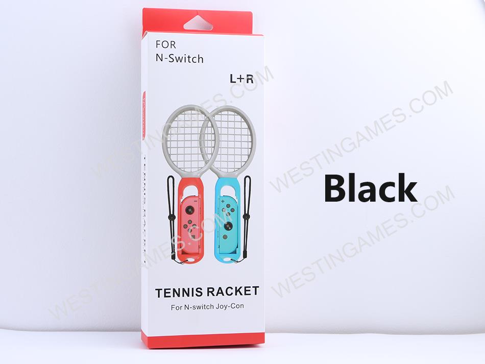 Tennis Racket Packeg Twin Pack for Switch Joycon Controller - Black