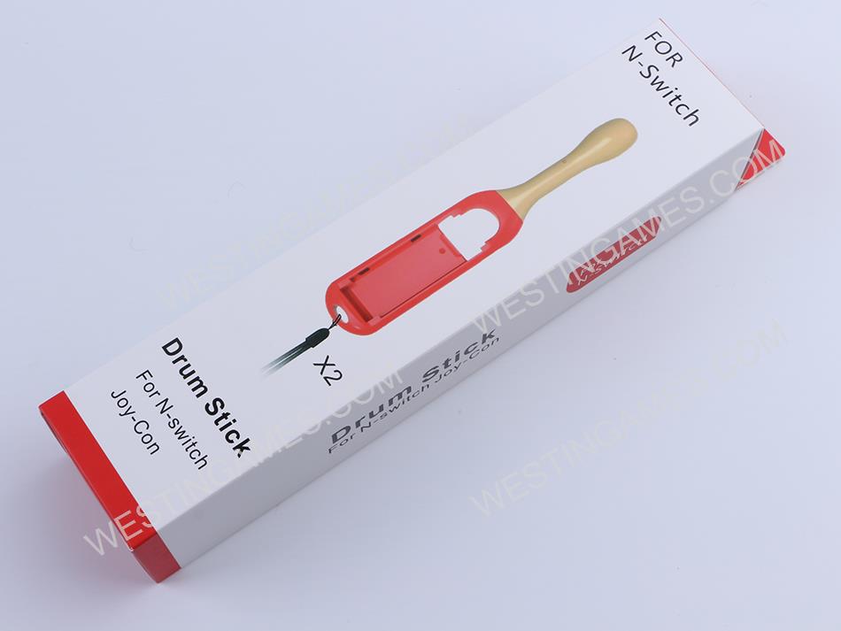 Drum Bundle Stick Joy-Con Gamepad Holder for NS Switch Playing Taiko Game - Red/Blue