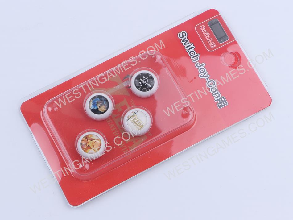 4x Zelda Thumb Grips PVC 3D Analog Caps Set For NS Switch Joycon Controller