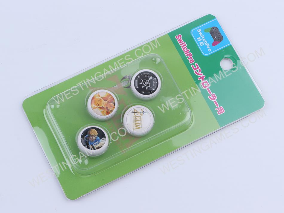 4x Zelda Thumb Grips PVC 3D Analog Caps Set For NS Switch Pro Controller