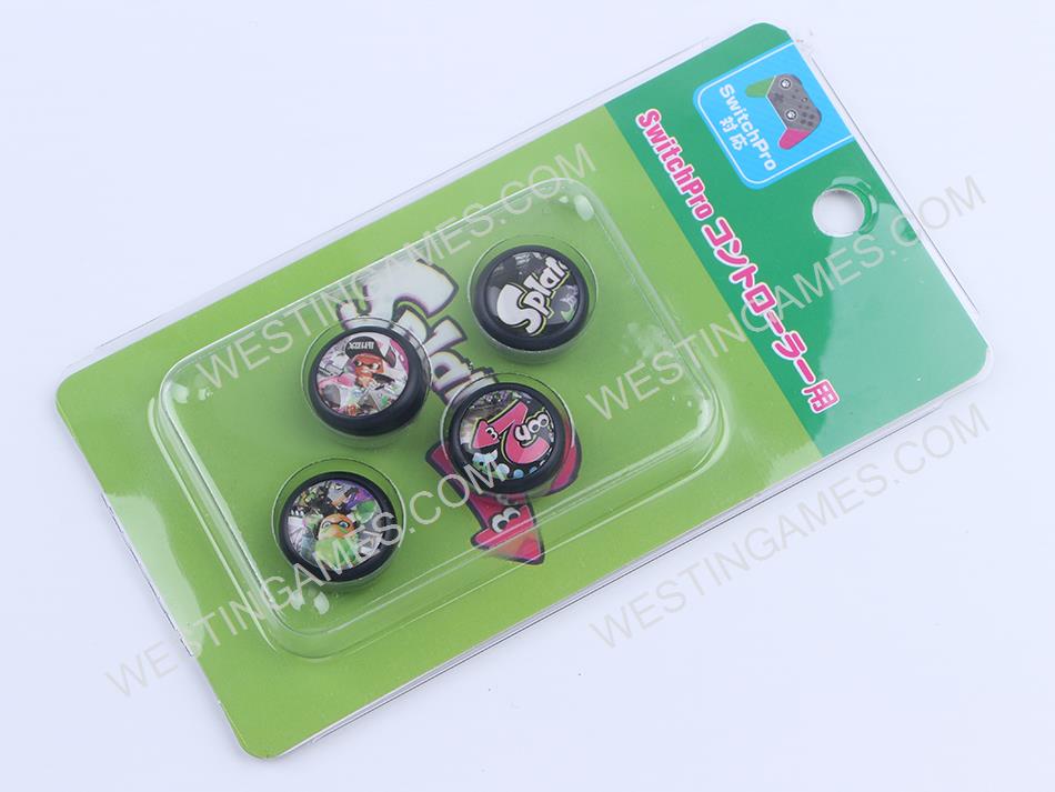 4x Splatoon2 Thumb Grips PVC 3D Analog Caps Set For NS Switch Pro Controller