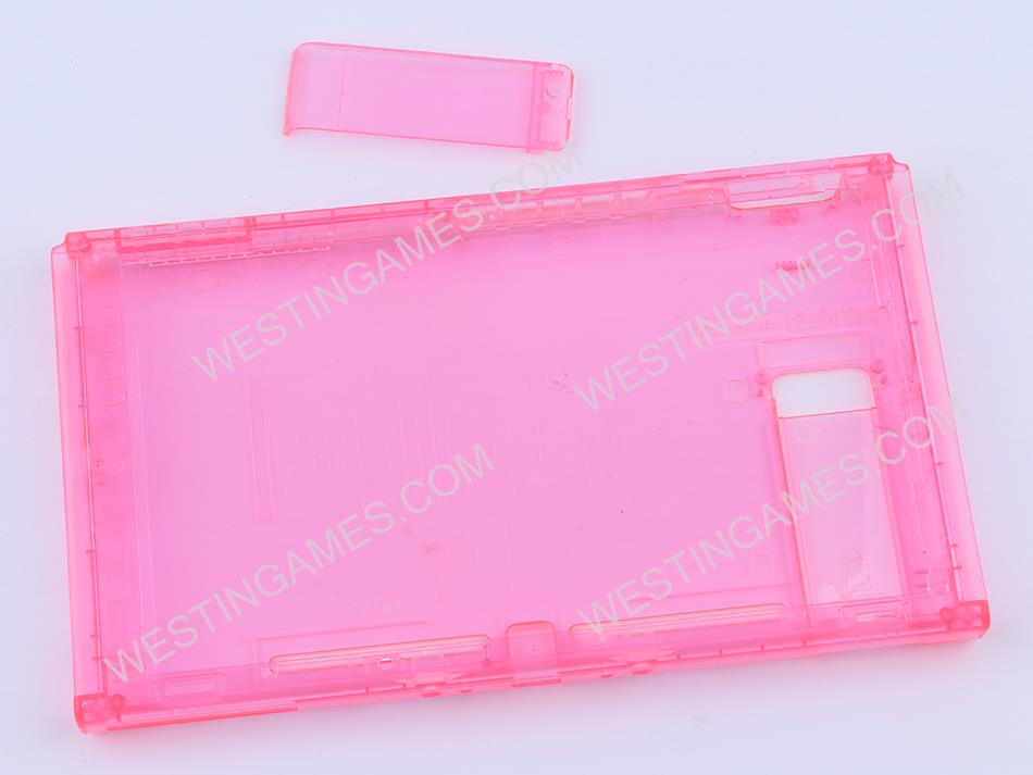 Replacement Housing Shell Case Top+Bottom with Stand for Nintendo switch Console - Clear Red