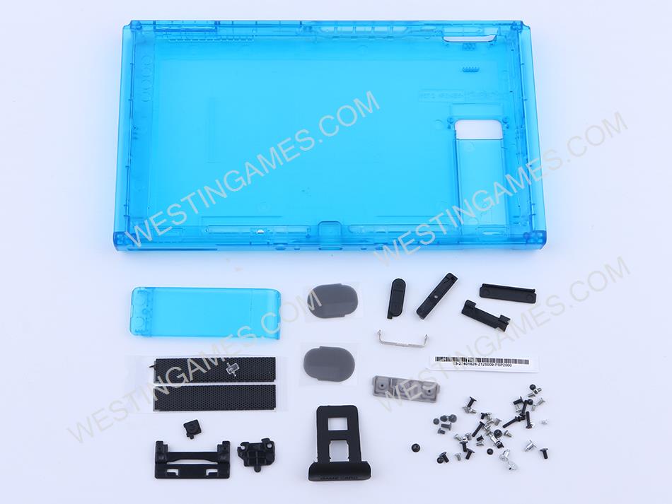 Replacement Complete Housing Shell Case for Nintendo switch Console - Clear Blue