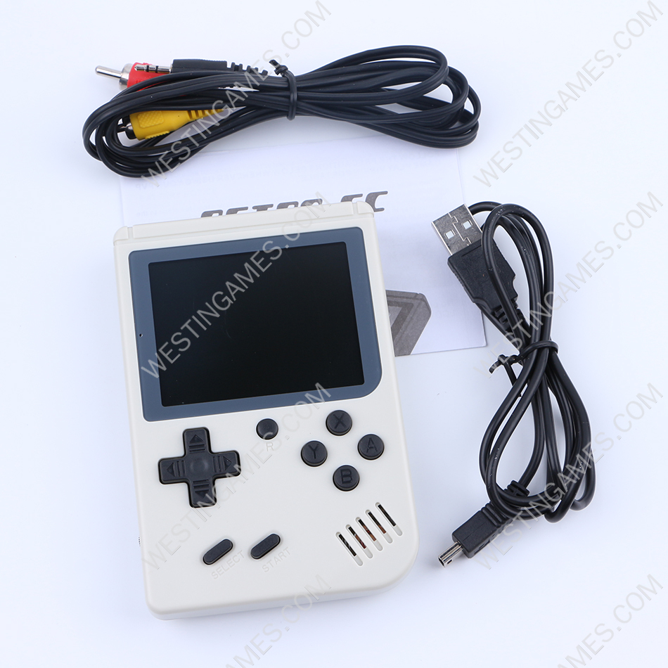 Retro FC 8Bit Handheld Video Game 3inch Screen 168 Games Support TV AV Out - White