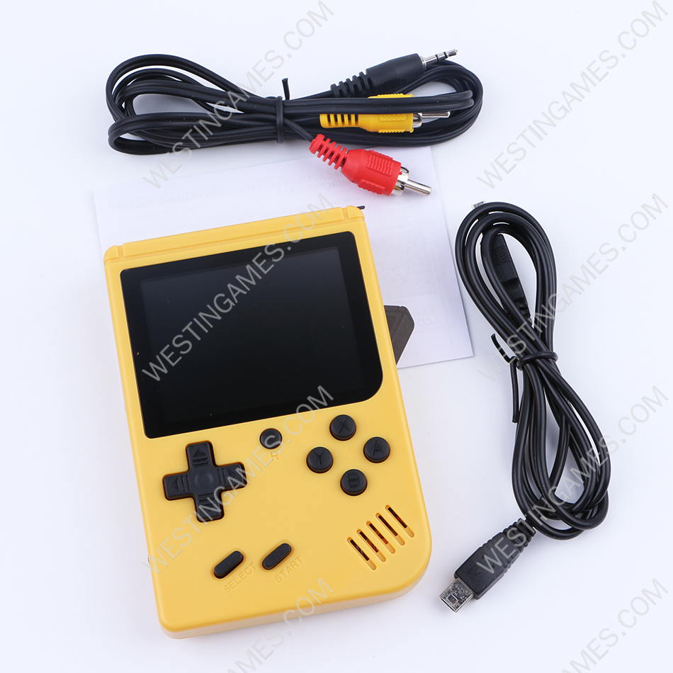 Retro FC 8Bit Handheld Video Game 3inch Screen 168 Games Support TV AV Out - Yellow