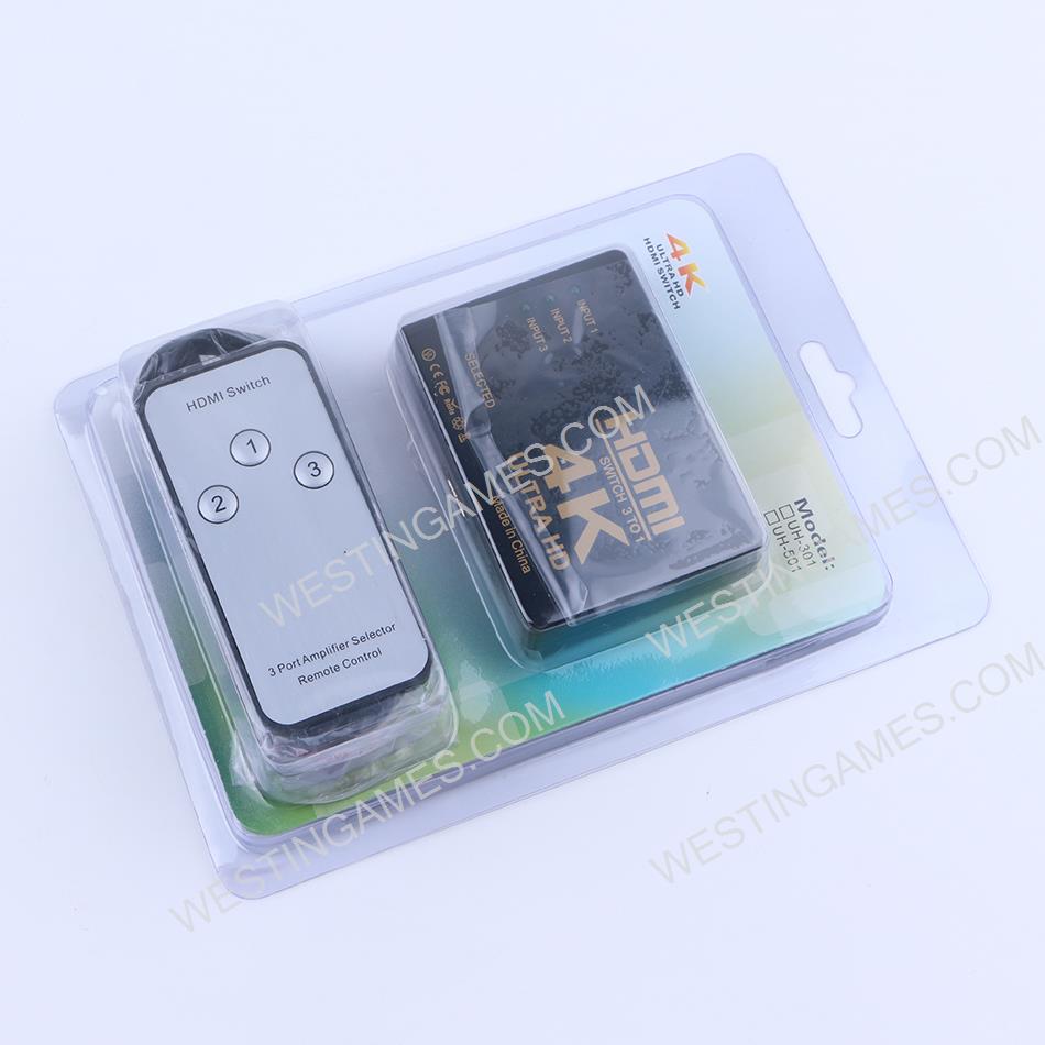 HDMI 4K Switch 3 in 1 out Port Switcher Selector Splitter Hub Infrared remote control for 1080p HDTV