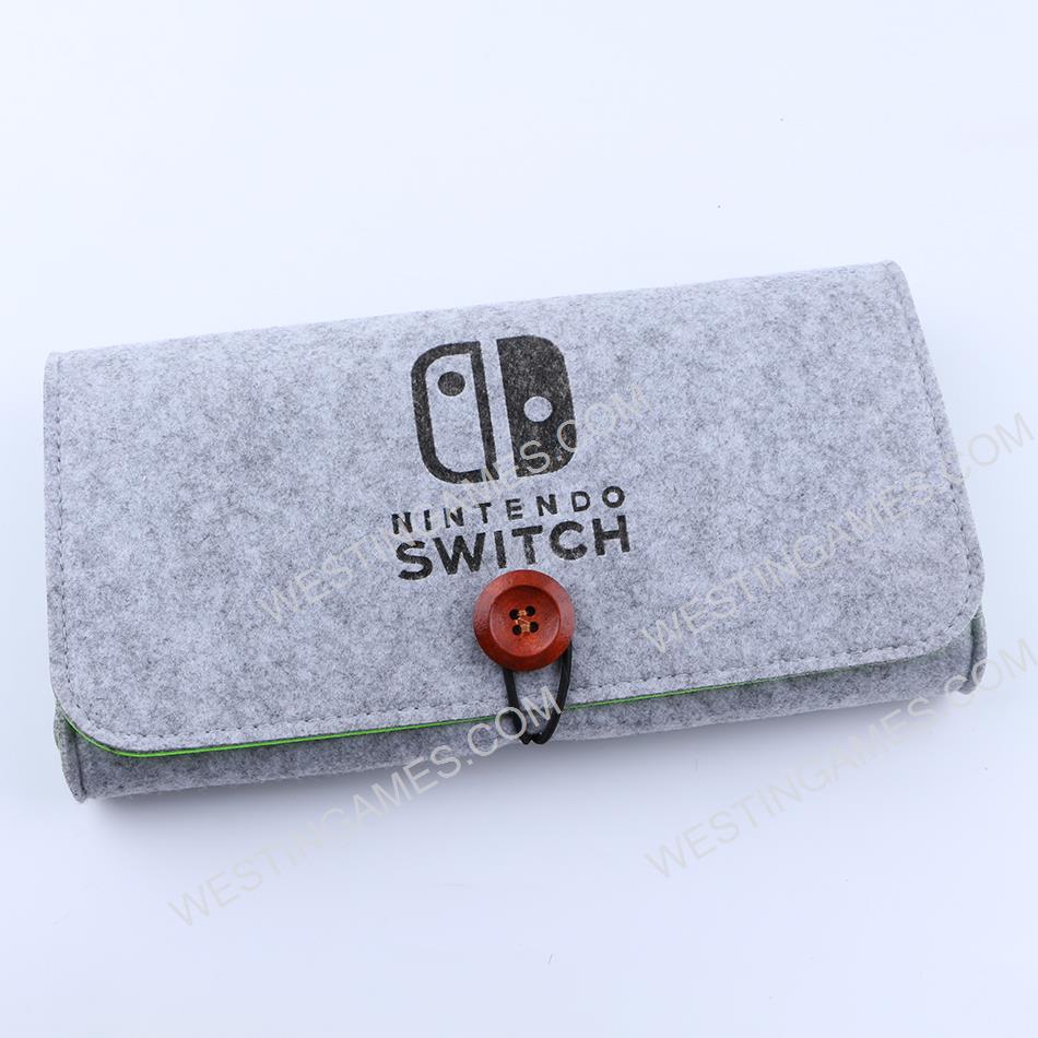 Slim Travel Carry Bag Protector Pouch with 5 Games Memory Card Holders for Nintendo Switch - Grey