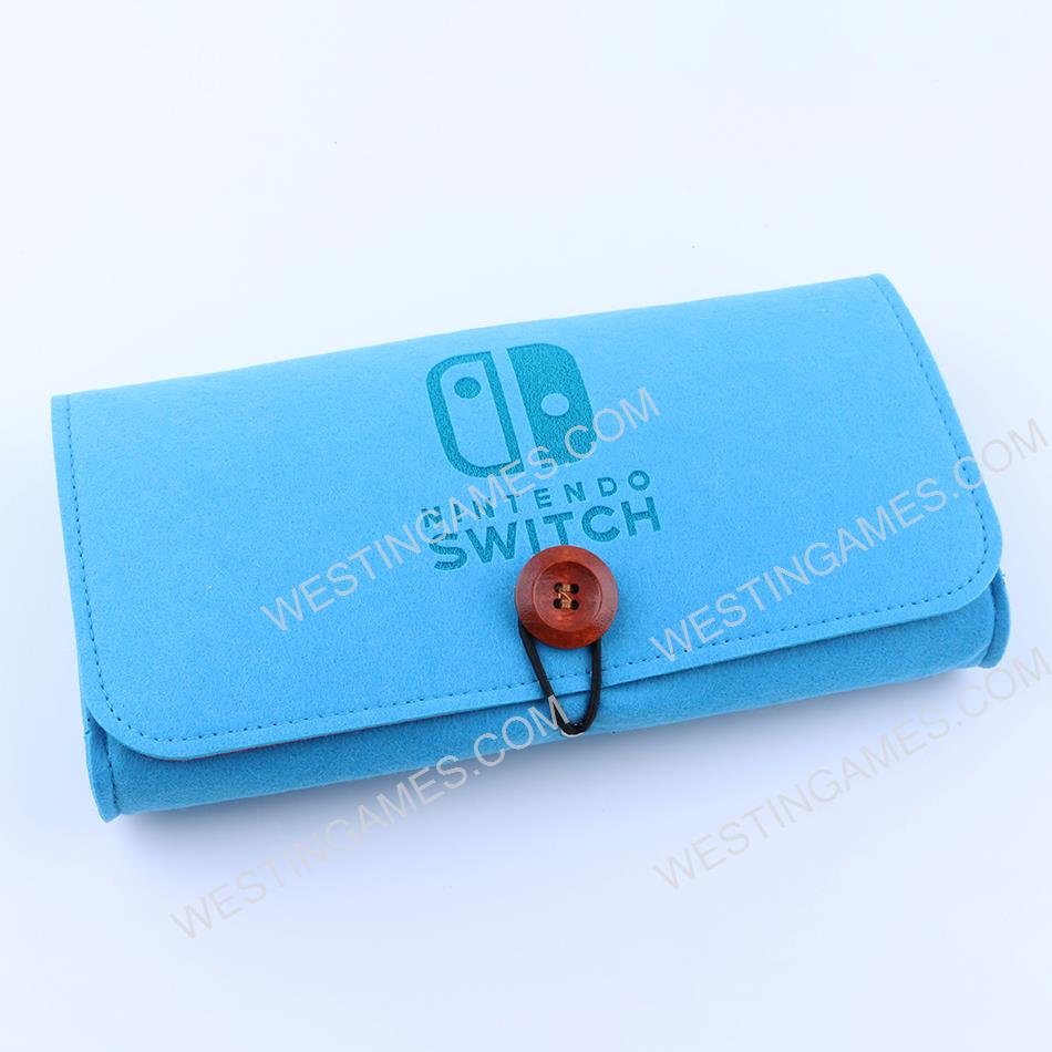 Slim Travel Carry Bag Protector Pouch with 5 Games Memory Card Holders for Nintendo Switch - Blue