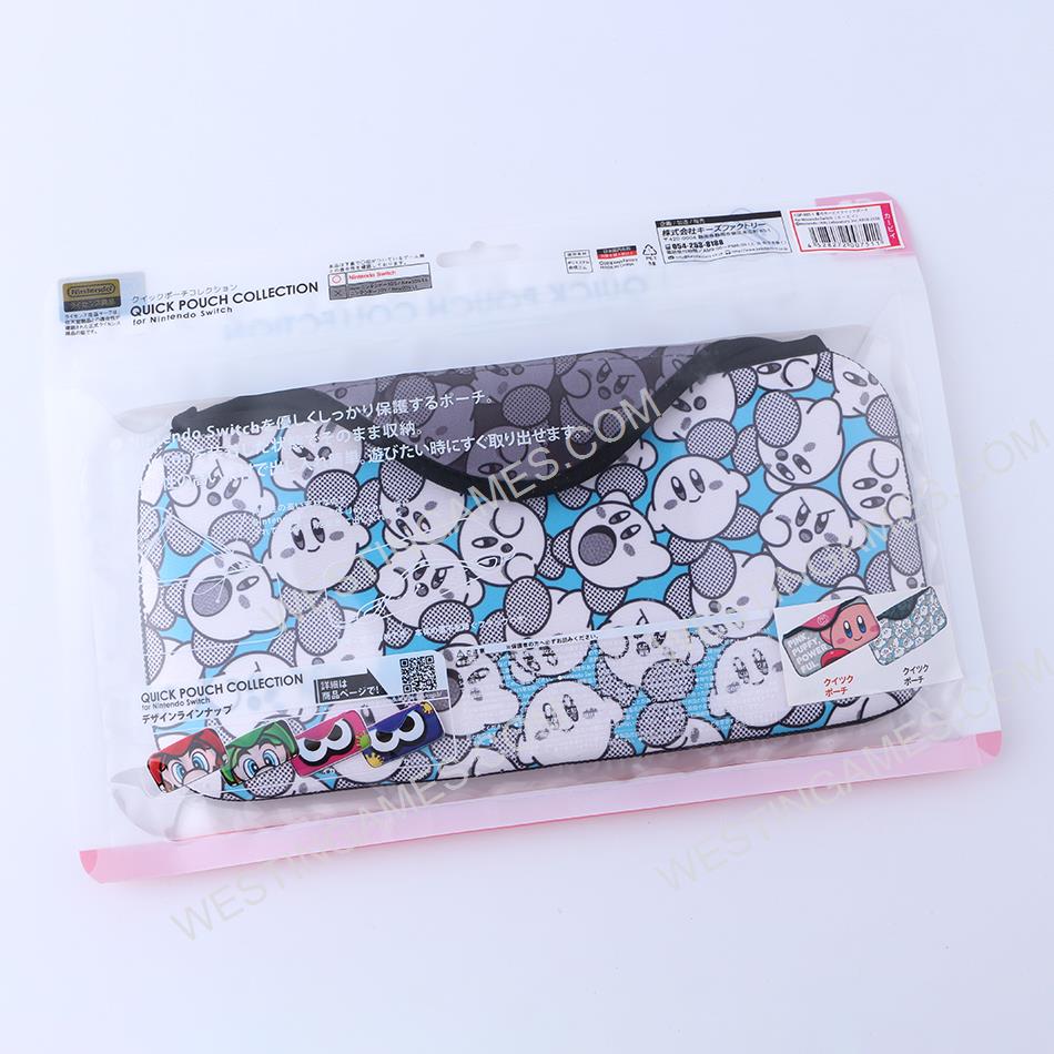 New Quick Pouch Collection for Nintendo Switch - Grey Puffy Kirby